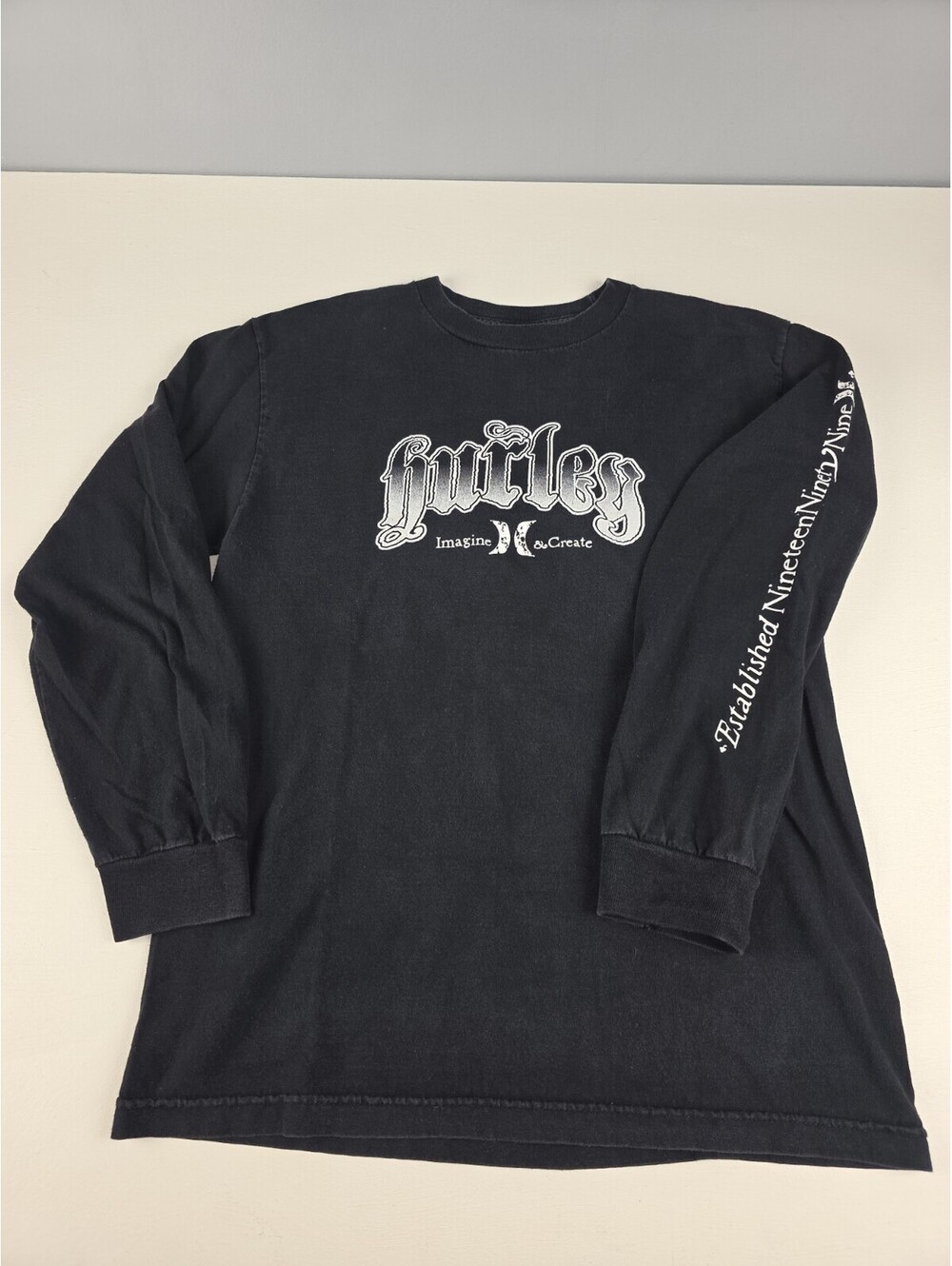 Vintage Hurley Y2K Long Sleeve Graphic Shirt Mens Medium Skater Surf